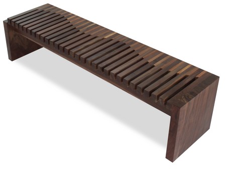 Walnut and Teak Contemporary Wood Bench - Rotsen Furniture 01
