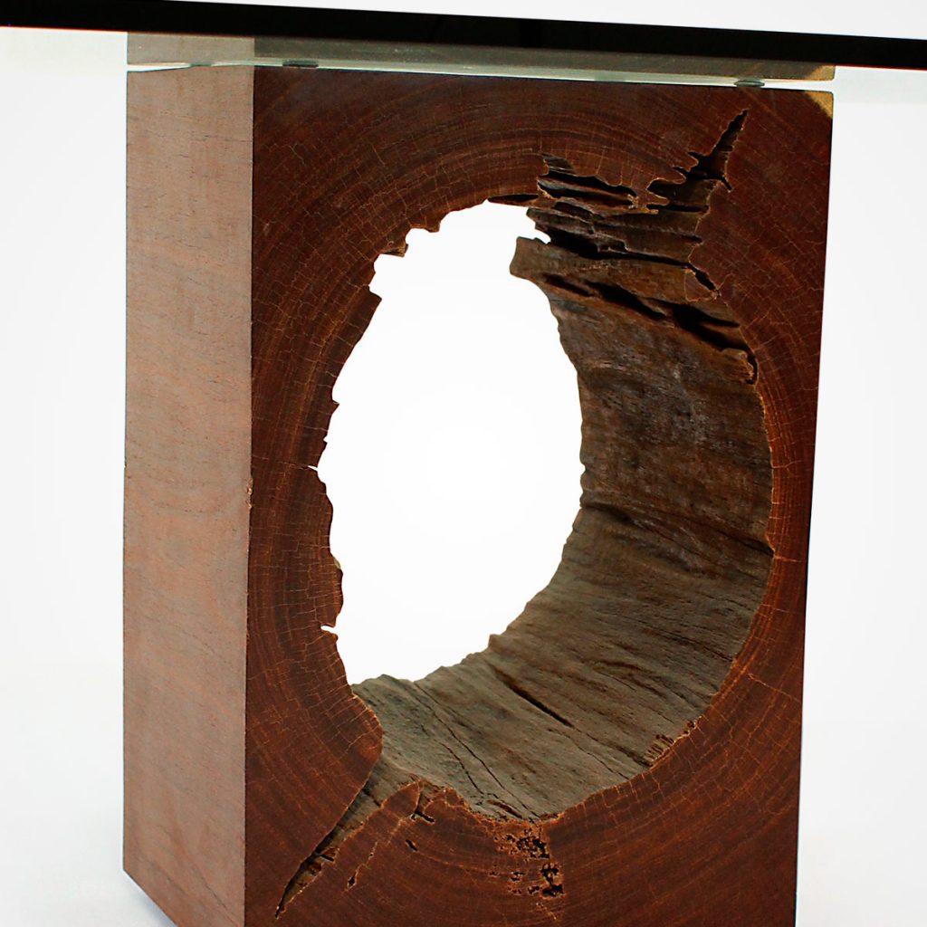 Cumaru Wood Dining Table Base Glass Top Rotsen Furniture