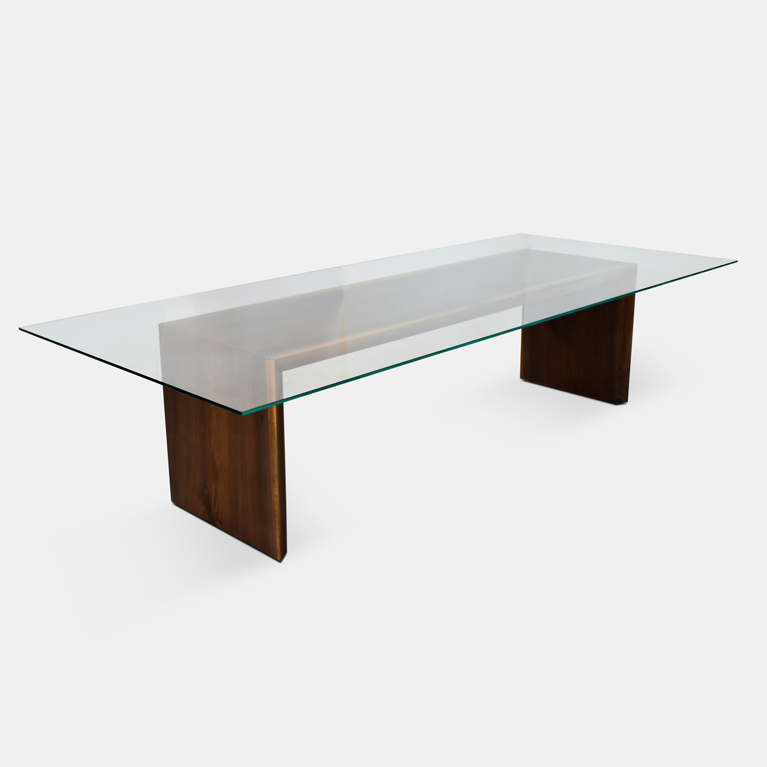 Glass Top Solid Walnut Wood Dining Table Rotsen Furniture