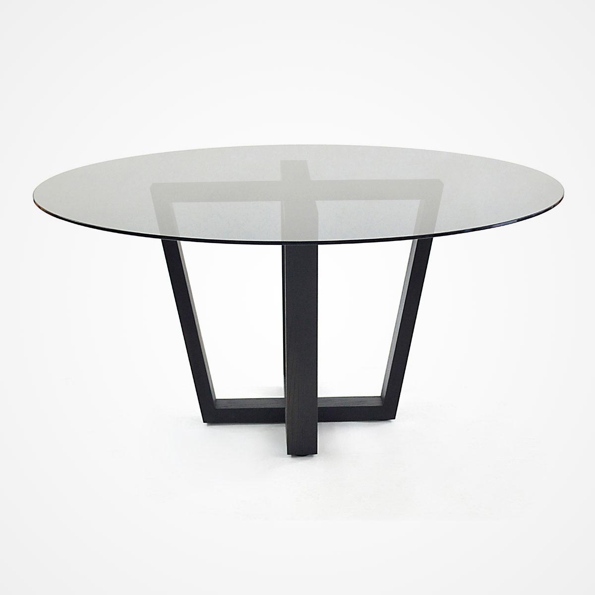 Smoked Glass and Oak Base Dining Table – Rotsen Furniture