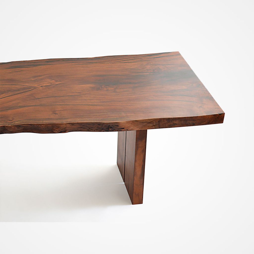 Solid Walnut Slab Dining Table – Live Edge Top – Rotsen Furniture