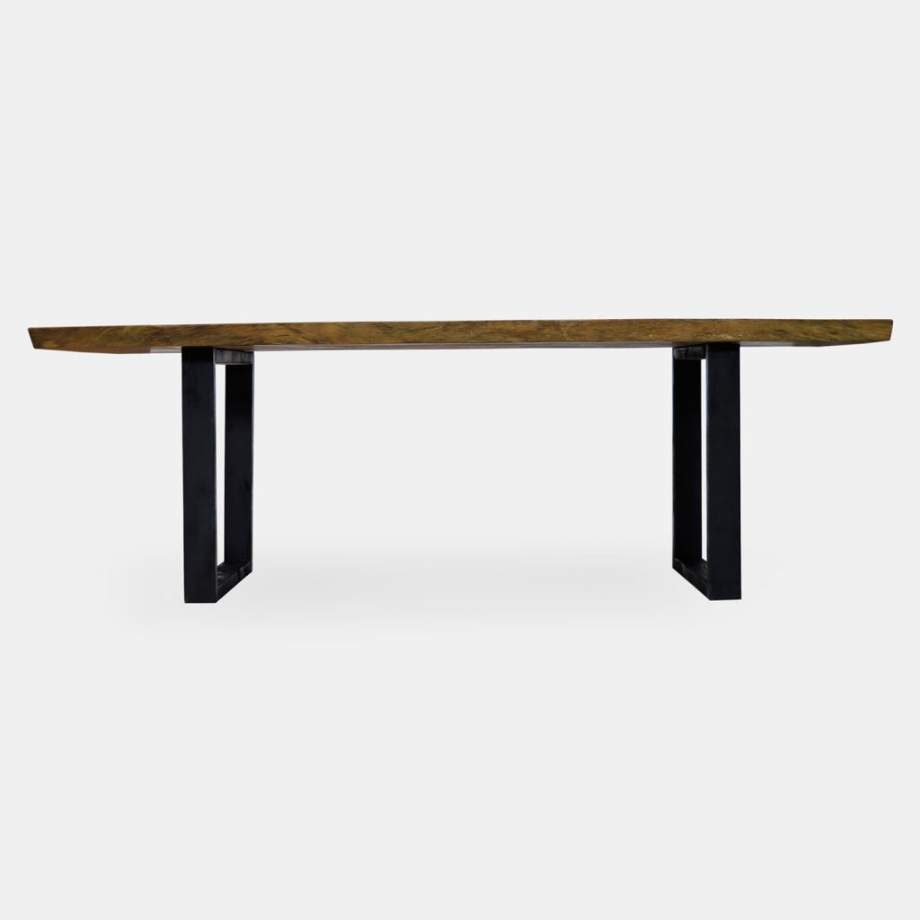 Solid Angelim Wood Dining Table with Black Wood Legs | Rotsen Furniture