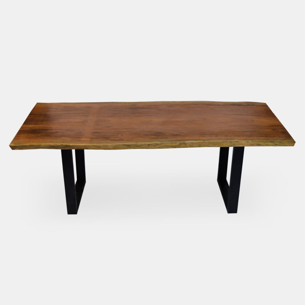 Solid Angelim Wood Dining Table with Black Wood Legs Rotsen Furniture